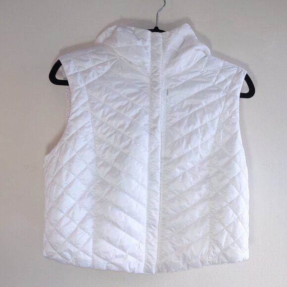 Lululemon Cropped Puffer Vest with Hood Size 10 White Snaps Hidden Zippers - Picture 6 of 13